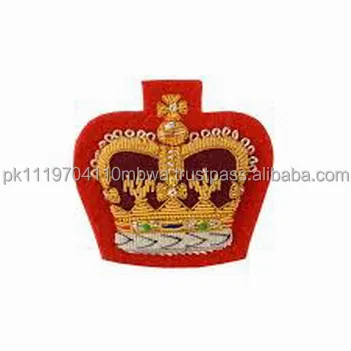 CROWN AND CROWNS DESIGN Hand Embroidery Badge