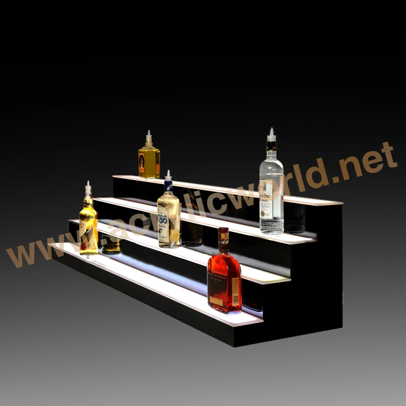 Four Steps, Lighted Bar Shelf, Liquor Bottle Display Rack/led bottle shelf