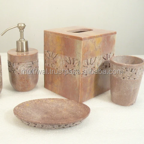 Luxury Marble Bathroom Decorations Bathroom Accessories Set of 4 Pc