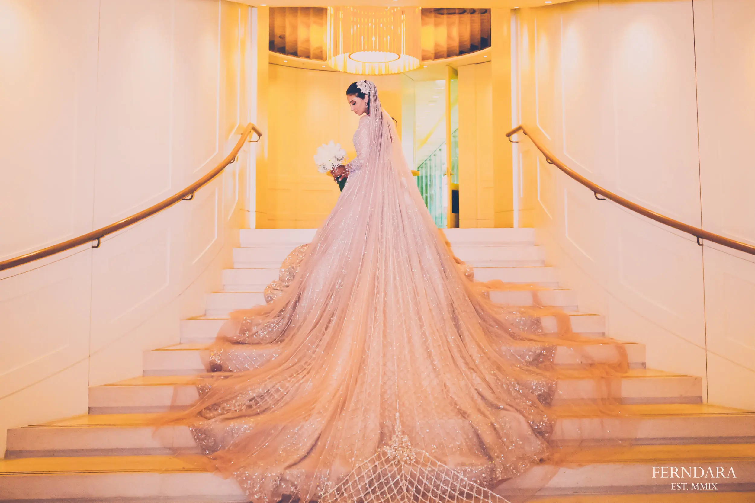 Pakistani long trail wedding dresses