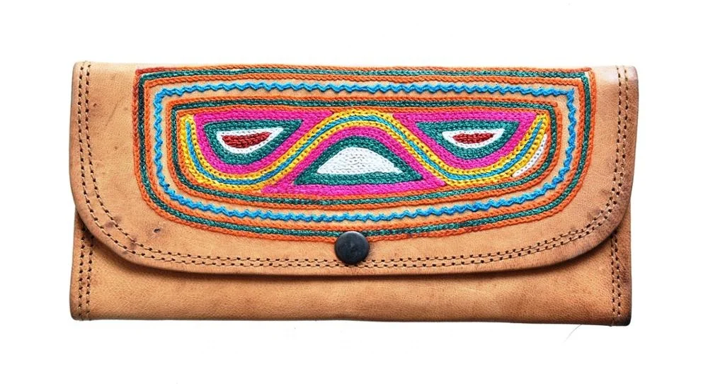 Real Leather Hand Embroidery Leather Coin Pouch Genuine Leather Purse Women Short Zipper Anti-theft Bohemian IN;27243 Wt-gata