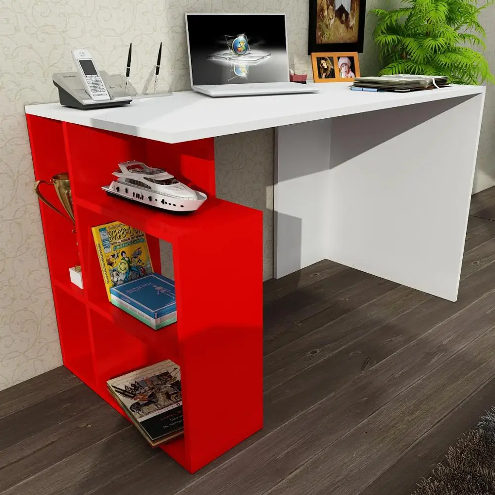 Labran White Red Cordoba Office Desk