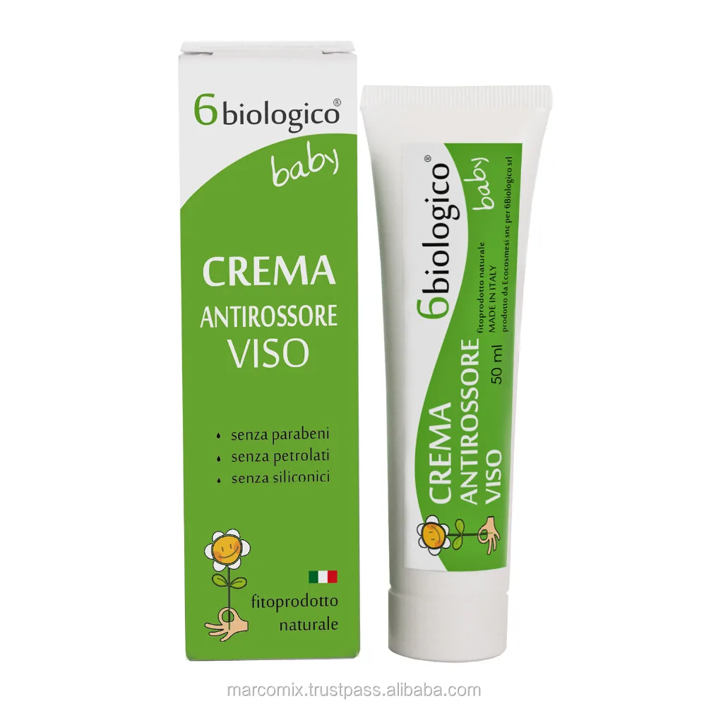 Anti Redness Olive Oil and Calendula Baby Face Cream - Made in Italy with Organic Ingredients
