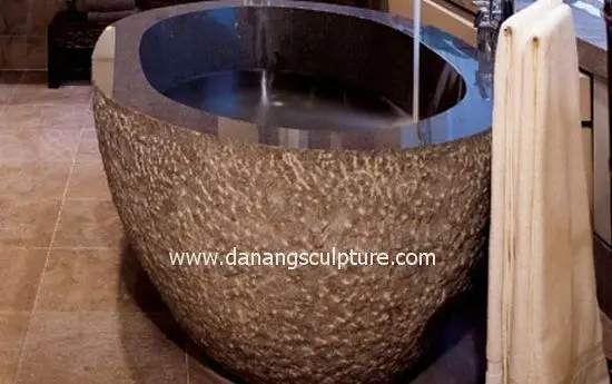 Custom hand carved oval marble natural stone bathtub carved stone bathtubs freestanding bathtub two people