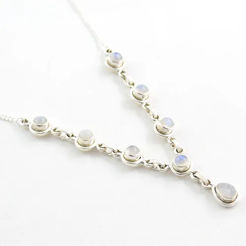 Rainbow Moonstone Silver Necklace Wholesale 925 Silver Jewelry