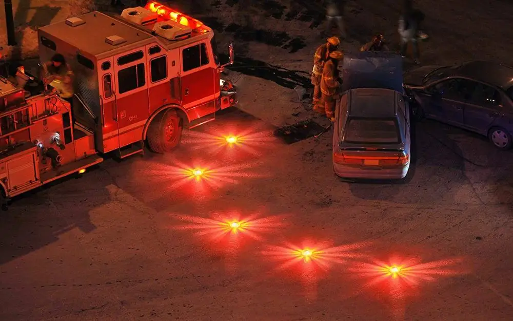 5pcs Rechargeable Road LED Flare Emergency Disc, Beacon LED Flashing Warning Light | Roadside Safety Led Light