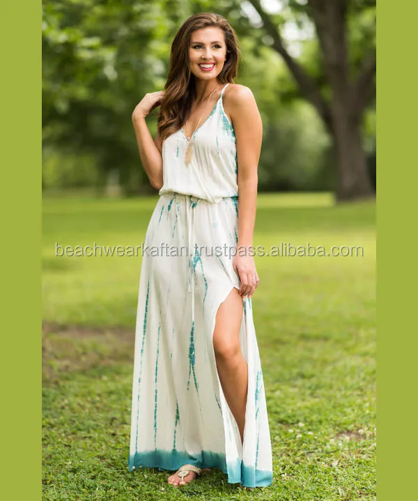 2024 One Piece Honeymoon Casual Wear For Ladies Wear Rayon Tie Dye Maxi Dress