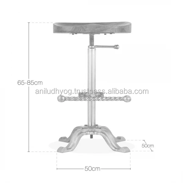 Cast iron solid wood tractor seat bar stool/Golden finish bar stool