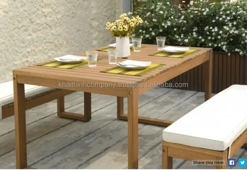 6 chairs Outdoor Dining Set/ Patio Dining set/ Wooden Dining Furniture