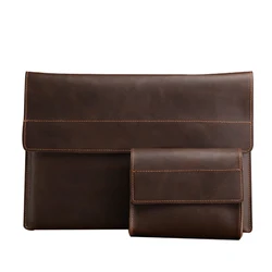 Hot Selling Genuine Leather Cover Vintage Classic Luxury Laptop Case For Macbook Air/Pro