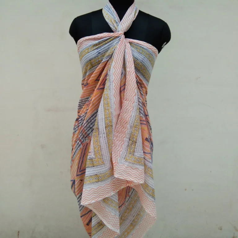 Женский хлопковый шарф-саронг