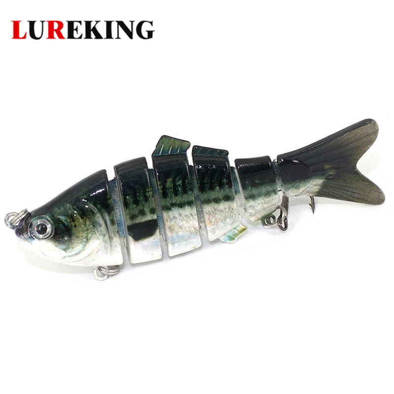 Hot Sale 3D Eyes Multi Jointed Fishing Lures Easy to Catch Bass fish, 6 Sections Swim Bait for Bass Fishing
