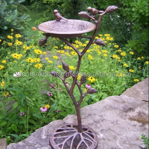 Garden cast iron bird bath fountain