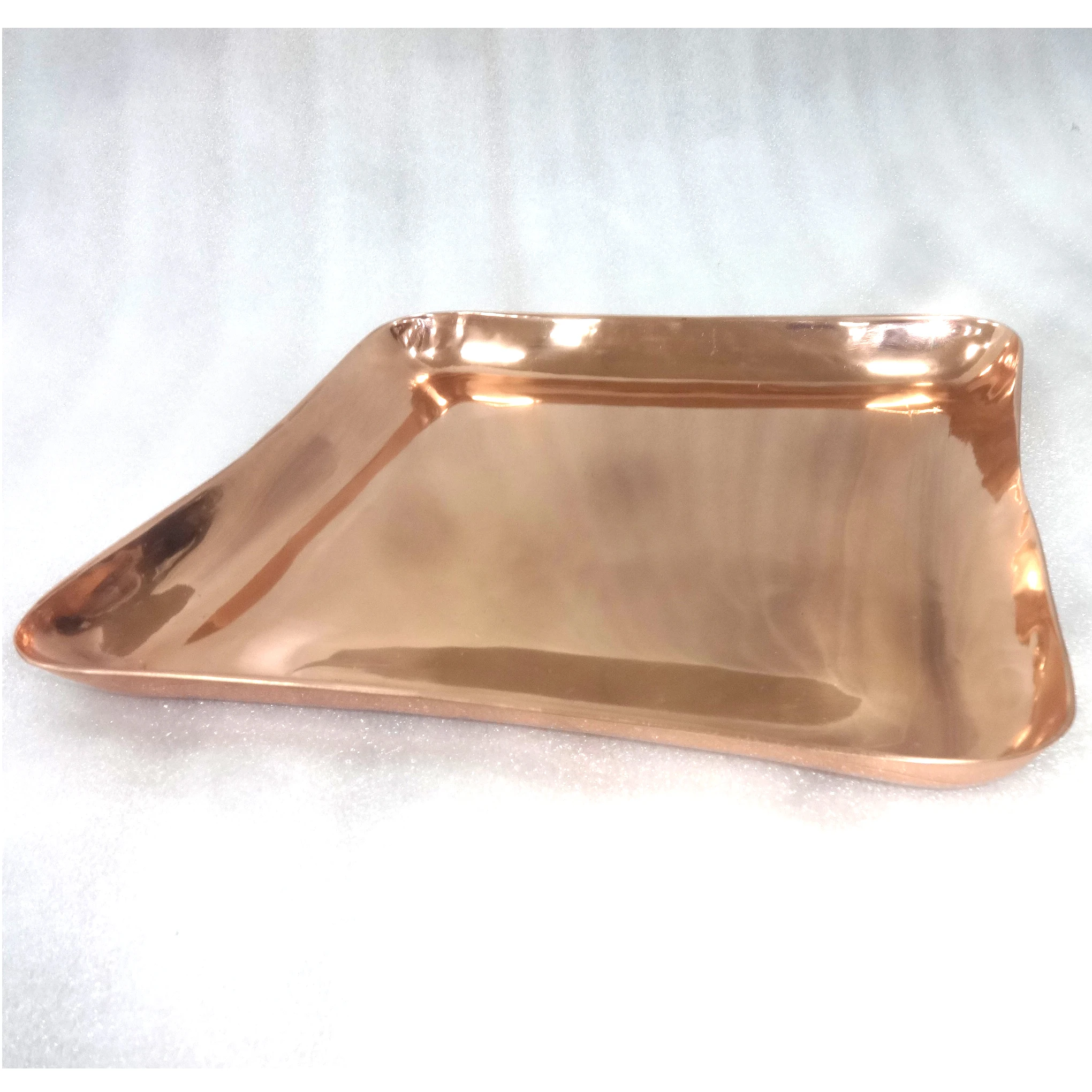 Popular Design Shinny  Silver Serving Tray with Wooden Handle