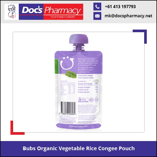 
Bubs Organic Vegetable Rice Congee Instant Porridge Baby Cereal 
