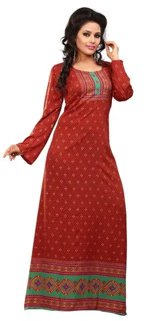 Indian Styles very fancy kaftans/ Beautiful long Ladies white color shining royal multi colour printed Dress