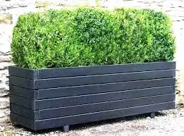 Montserrat Rectangle Fiberglass Planter White Round Straight Garden Planter Home Decor  BEAUTIFUL GALVANIZED