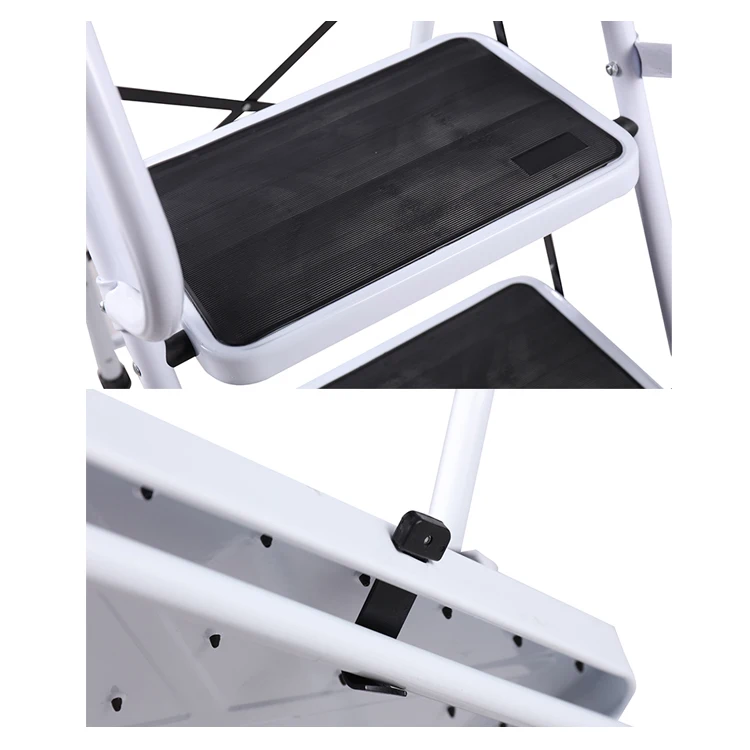 Портативный бытовой 3 ступенчатая стальная лестница с поручнем