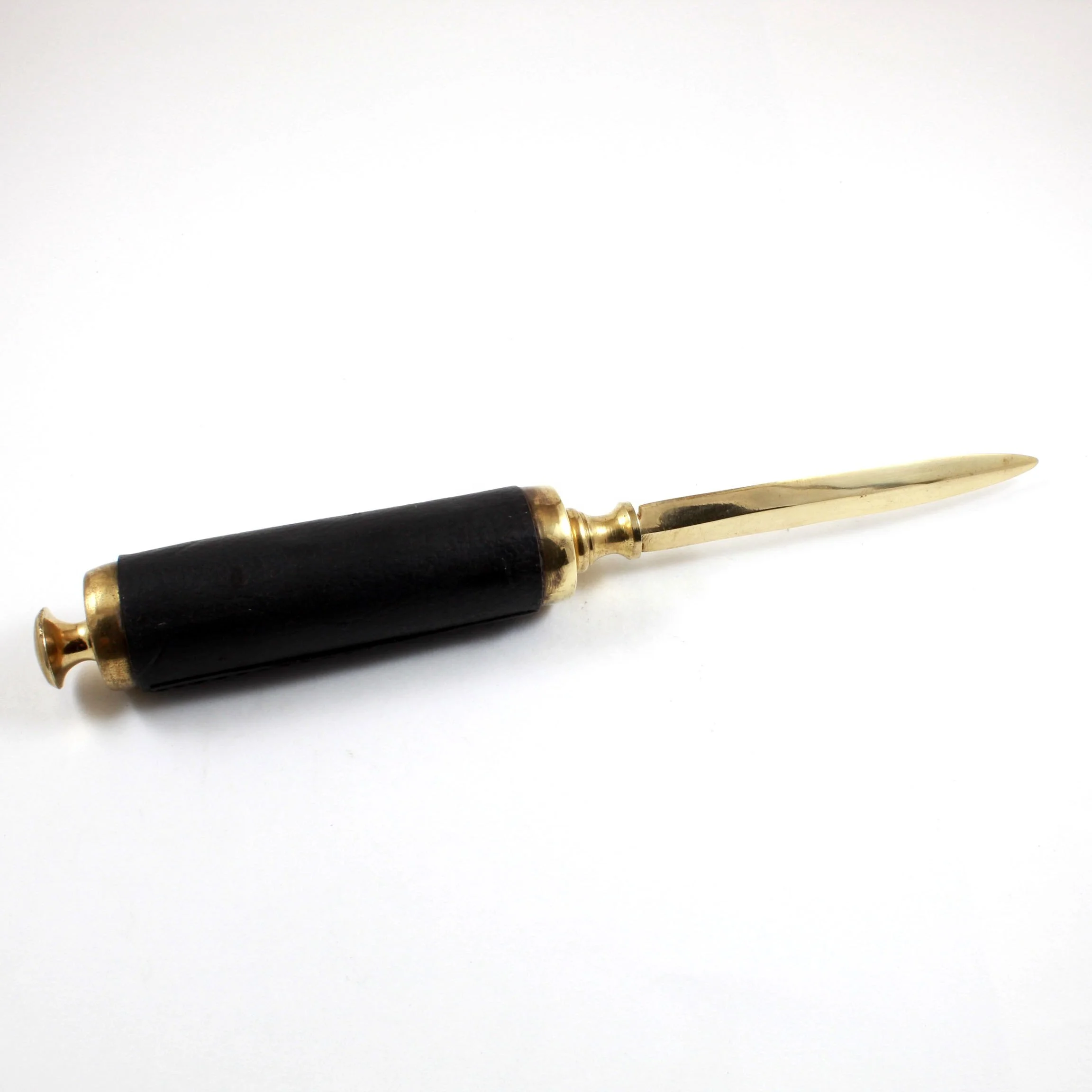 Brass Nautical Hand held Magnifier Magnifying Glass Lens with Letter Opener Curvy Handle Grip MG527