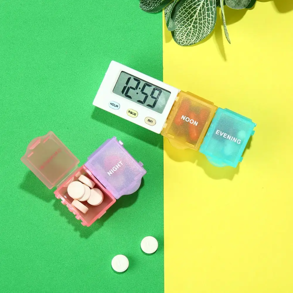 5 Alarm Pill Box Organizer (1 day with 4 Pill Box Compartments)