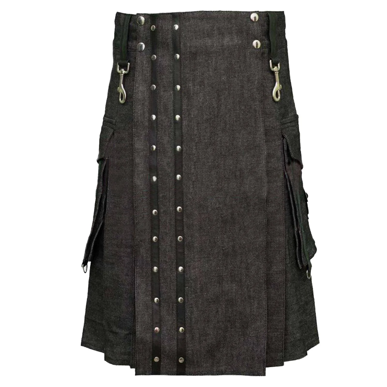 
Denim Kilt With Removable Apron 