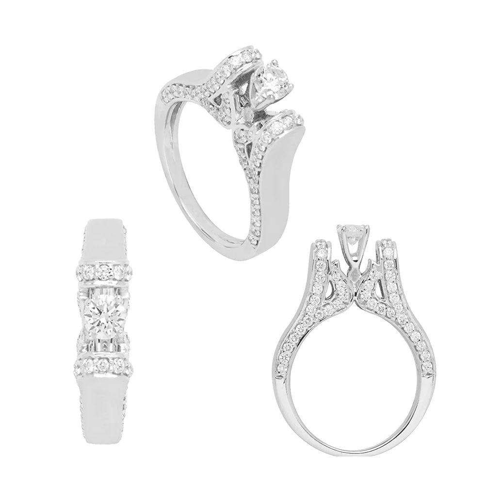 Best Fashion 18kt White Gold Diamond Ring Quality Assured New Design for Engagement Wedding Anniversary or Party