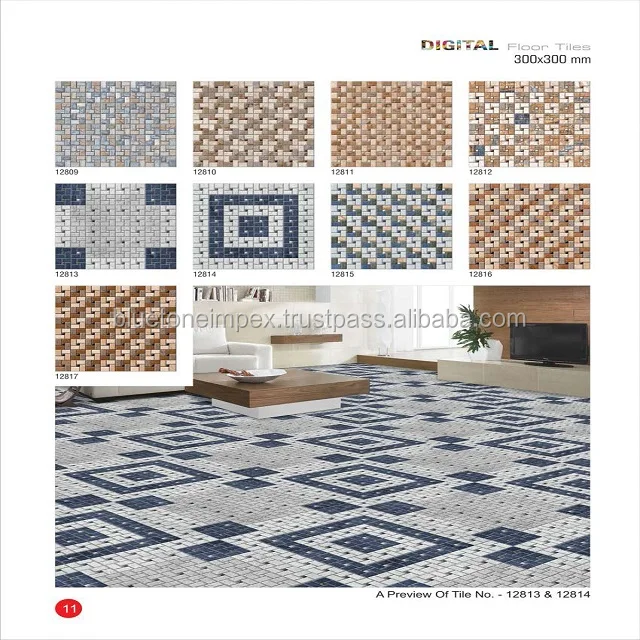 Nice Design Black White Tiles 30 x 30cm Polished Ceramic Floor Tiles