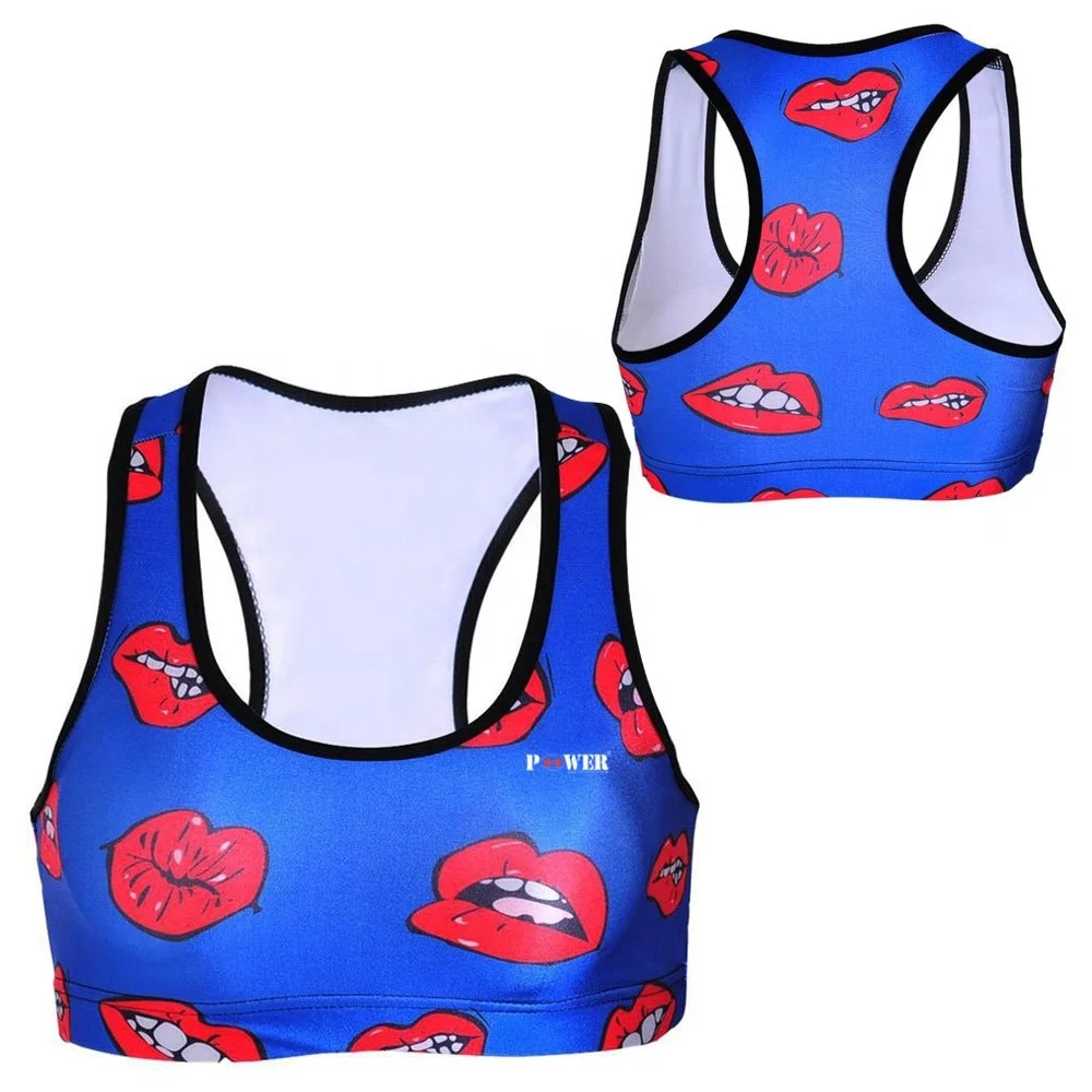 2020 New Design Printed Custom Made Gym Fitness Training Workout Yoga Sports Bra Crop Top