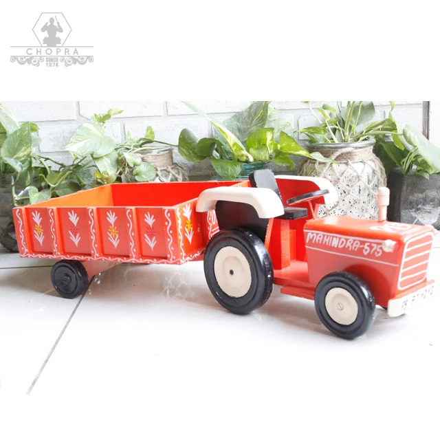 
Wooden Decorative Tractor With Trolley (Wooden Decorative Item) 