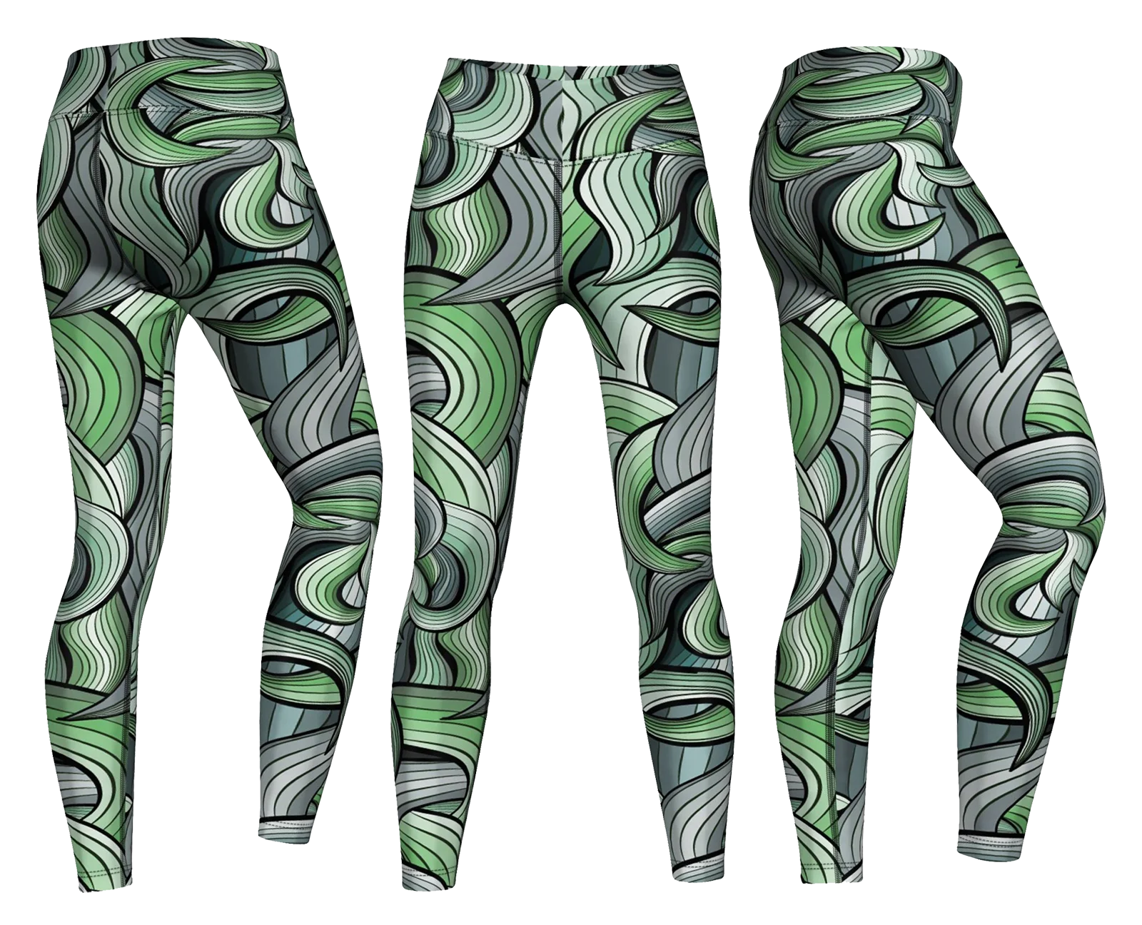 Женские бесшовные леггинсы с принтом