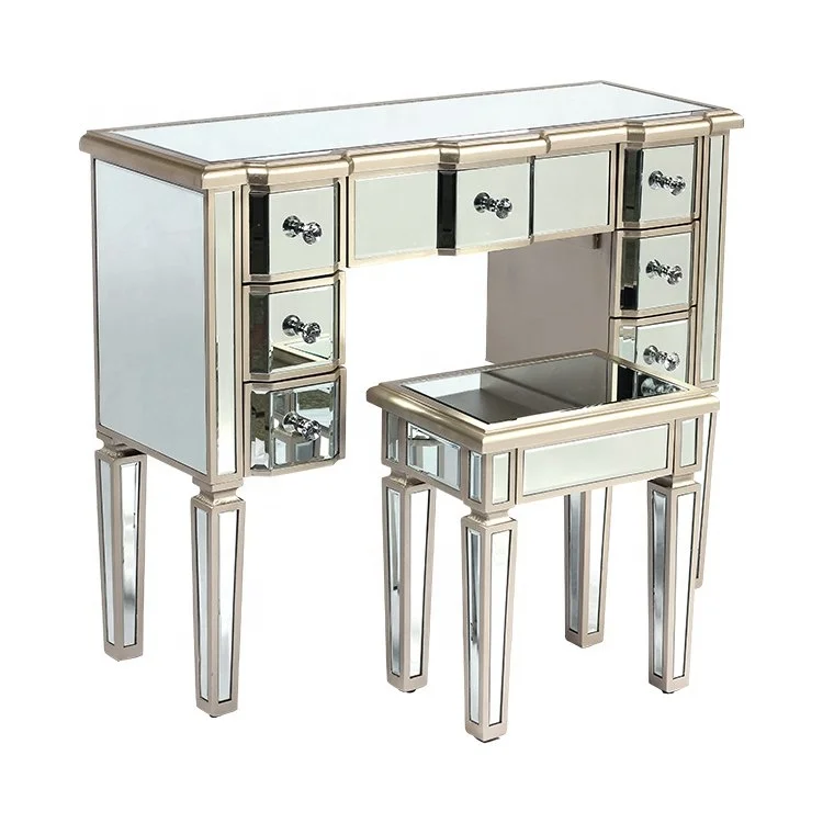 FYTCH Manufacture Modern Silver Edge Mirrored Furniture For Bedroom With 7 Drawers
