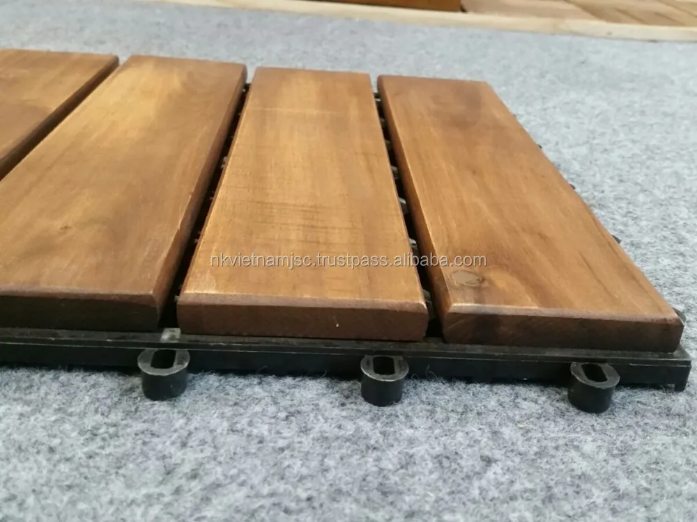 Вьетнамская садовая плитка из акации 300*300*24 мм-не скатывается, нескользящая деревянная сплошная соединяющаяся панель для террасы