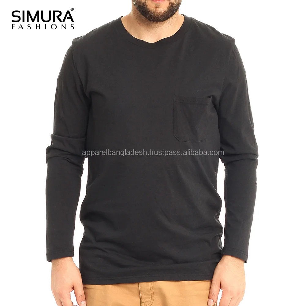  100% хлопок стандартное качество однотонная Джерси повседневная одежда мужская футболка с длинным рукавом платье