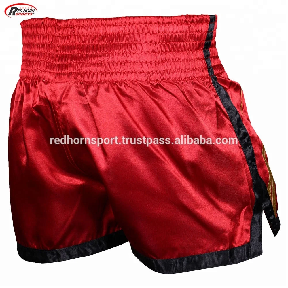 OEM Muay Thai boxing shorts, pants with splendid printing & embroidery, muay thai shorts custom
