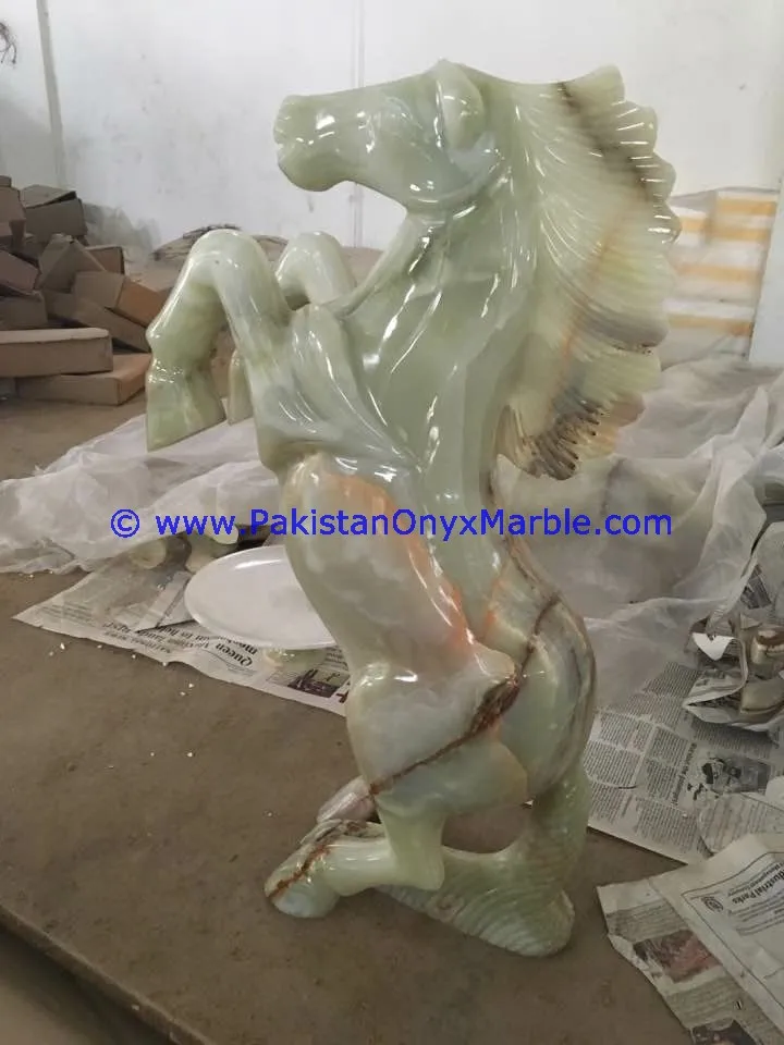 White Onyx Marble Horse manufacturer and exporter from Pakistan