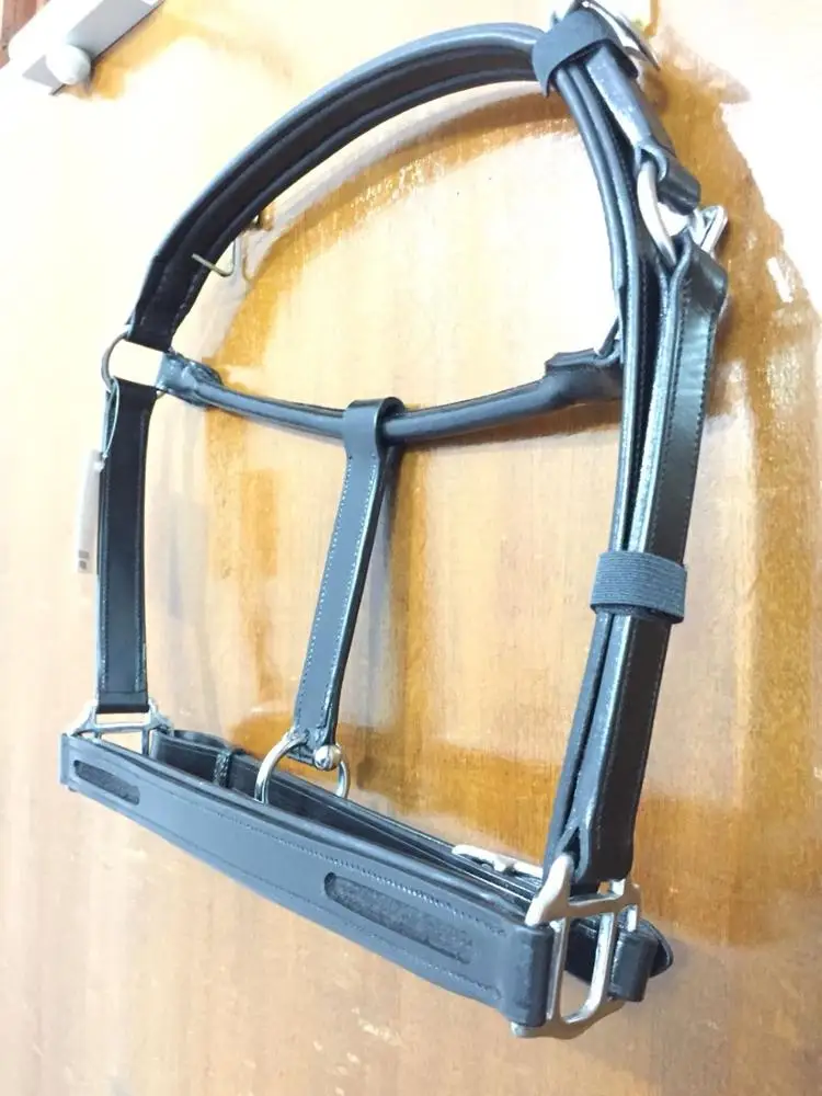 HIGH QUALITY LEATHER HALTER WITH 8 cm LONG EMPTY CHANNEL ON BOTH SIDE OF NOSE PIECE