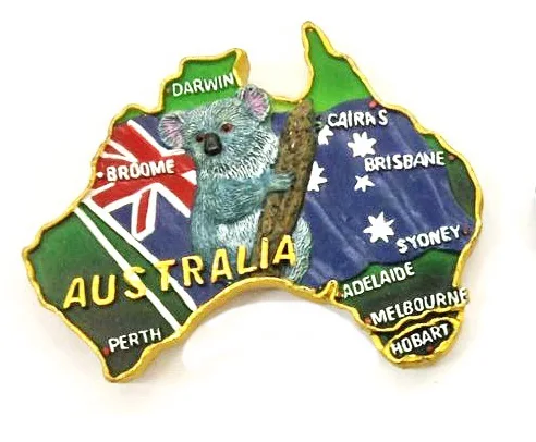 Australia souvenir gift Factory cheap custom Polyresin 3d  fridge magnet
