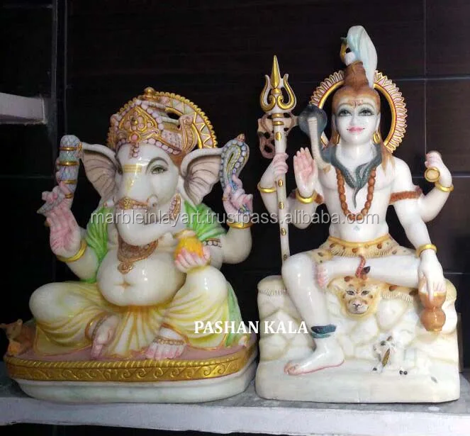 Marble Shiva And Ganesha Statue