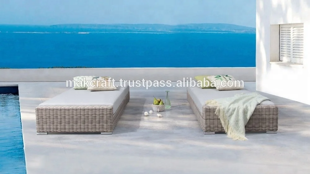 
Wicker Rattan Outdoor Patio Garden Lounge Chaise Sunbed /Sun Lounger Pool Club/ Daybed Swimming Pool Furniture 