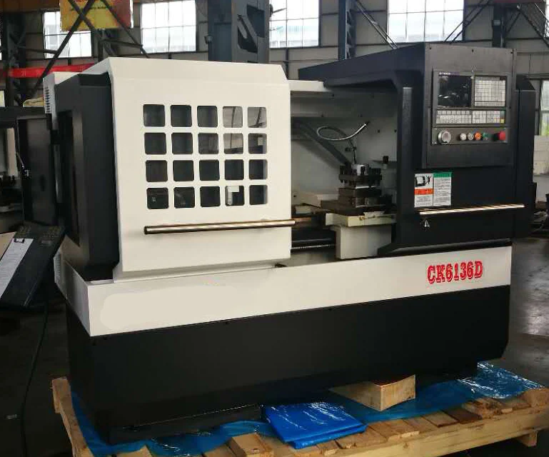 small cnc lathe with bar feeder CK6130 automatic turning machine