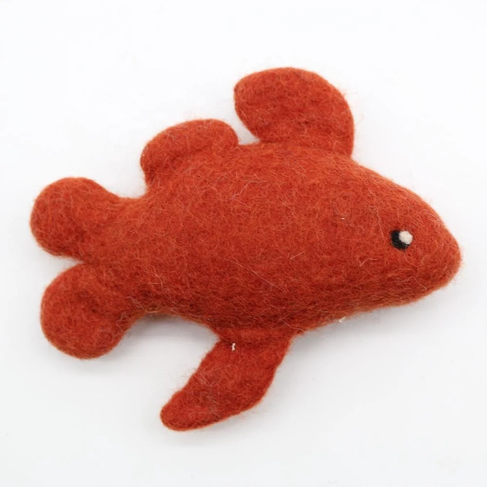 FCT-008 2 одноцветная рыба игрушка для кошек валяная квалифицированной и талантливой женщины-художника Непала из экологически чистой новозеландской шерсти