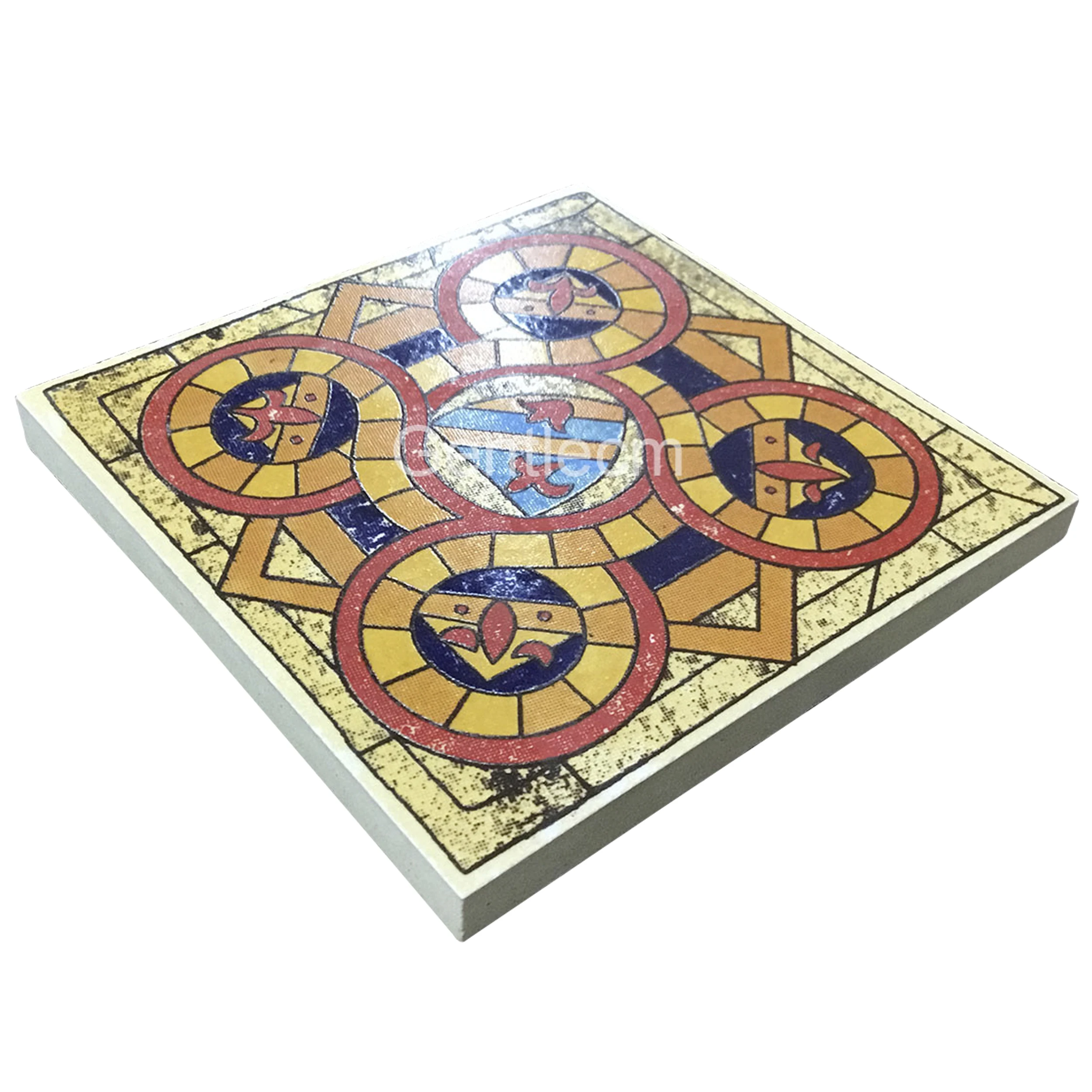 100x100mm  colorful decorative hand painted antique pattern floor tile  wall tiles ceramic art tile