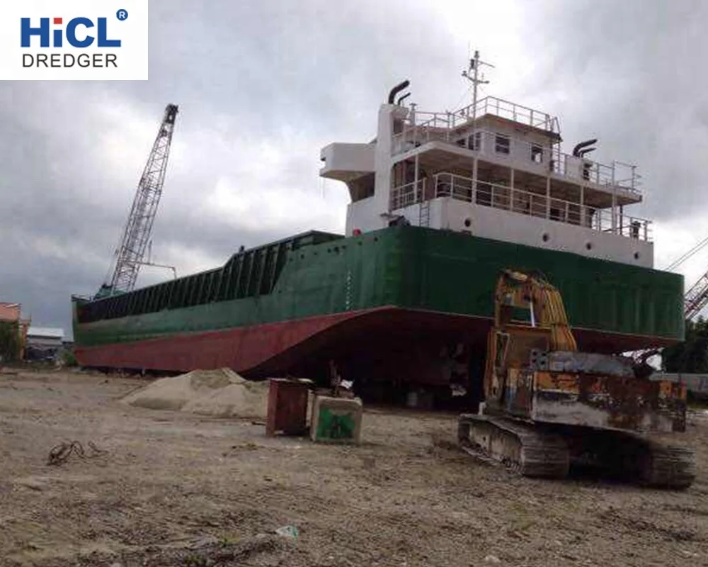 China HICL HST300 300T small river sand/gravel transportation carrier/barge/ship/boat/vessel with belt conveyor