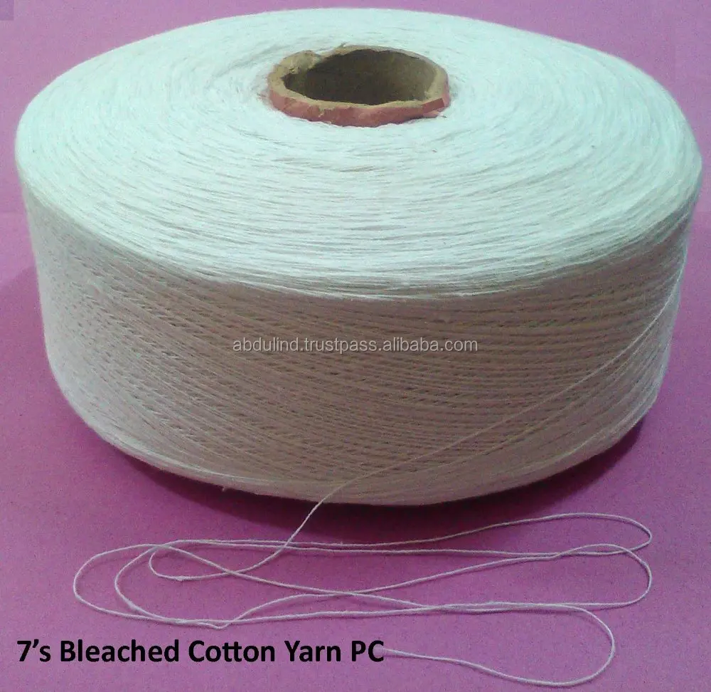 PC yarn for MOPS natural cotton color & white OE RN Recycled Yarn 6x100tex 21x300tex & ANY PLY for Cord,Ropes,Dhurries,twine
