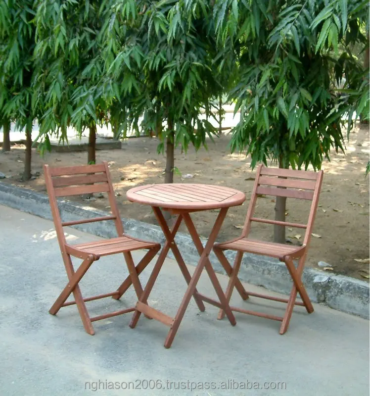 2024 New Arrival Luxury Patio Garden Furniture Outdoor Acacia Wood Acacia For Garden Table Set