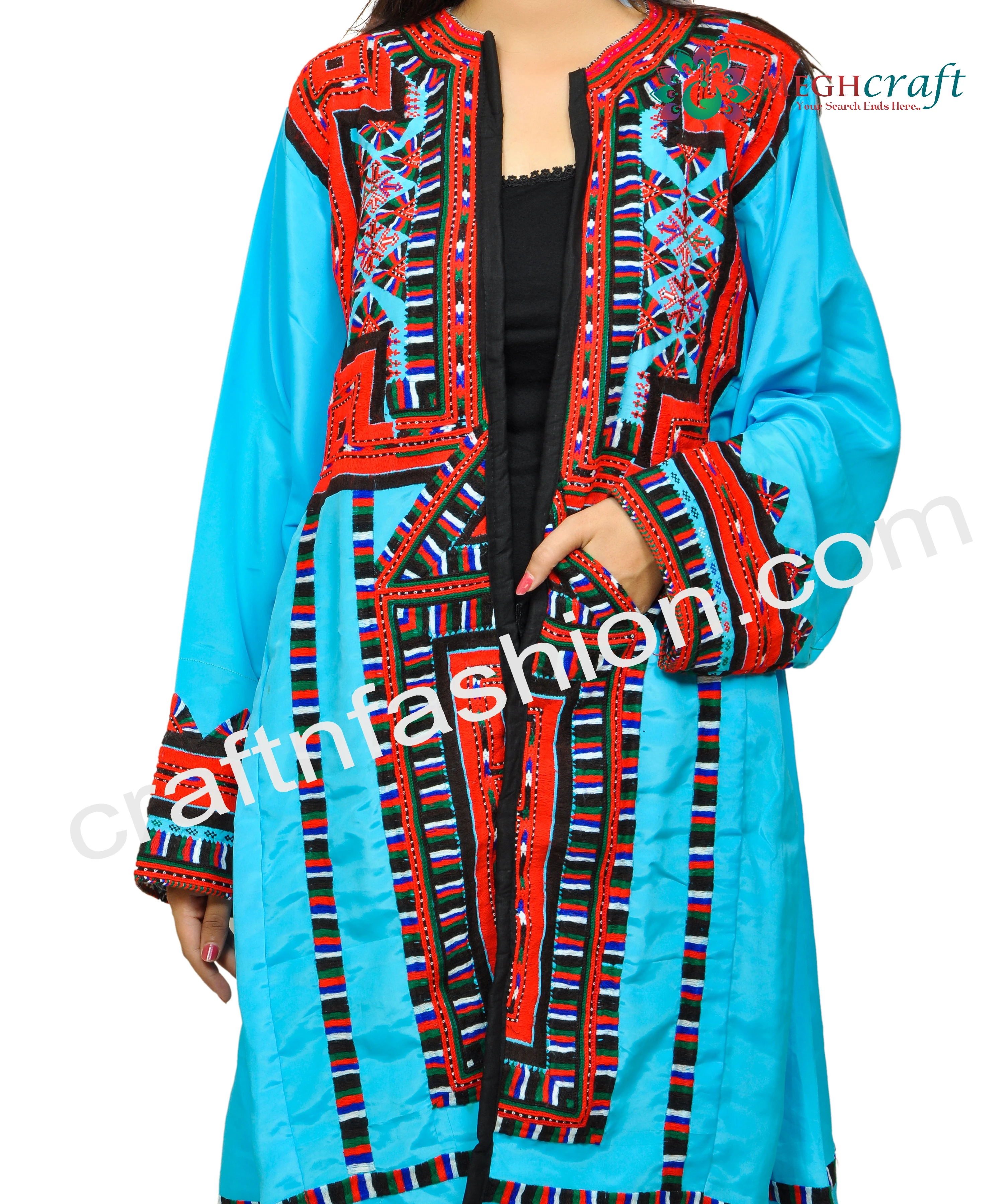 Индо в западном стиле с длинными балочи куртка-афгани Кути стиль женский жакет ручной афгани стиль Banjara куртка