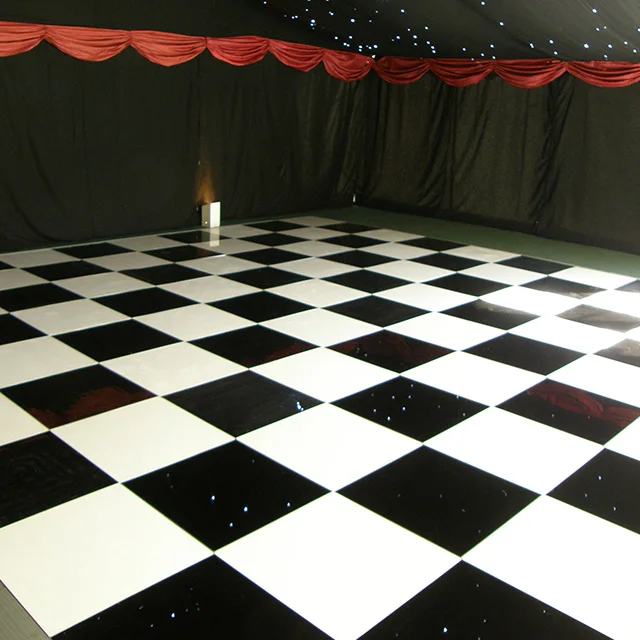 
China wholesale black andd white dance floor outdoor dance floor rental wooden portable dancefloor for sale 