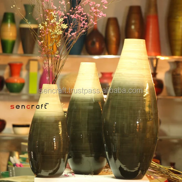 Wholesales High Quality Nice Floor Bamboo Vases Decoration Handmade Home Decorative Flower Vase Decor Products