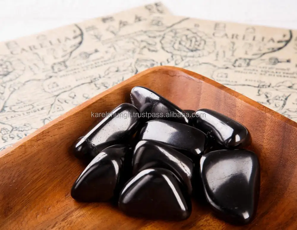 2-4 cm, 4-6 cm, 6-8 cm polished pebble shungite