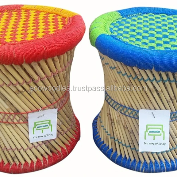 
Ottoman Reliable Quality Eco Friendly Bamboo Cane Rattan Wicker Handicraft Foot Stool Ottoman For Living Room 